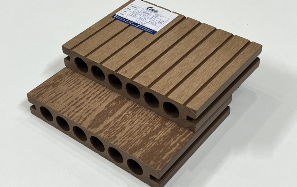 Sàn gỗ nhựa ngoài trời 6 lỗ tròn chịu lực tốt
