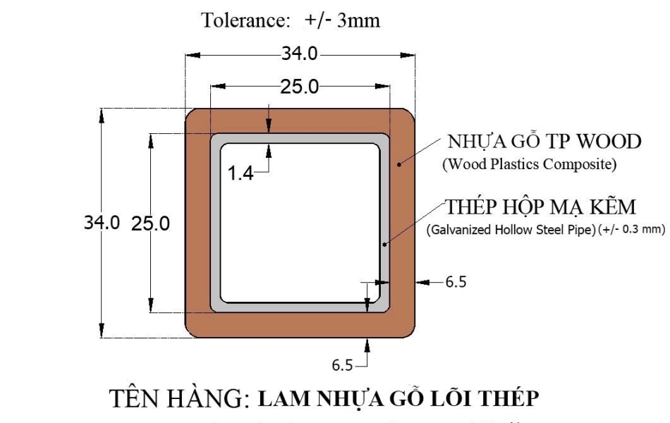 LAM GỖ NHỰA LÕI THÉP ĐÚC SẴN (WPC STEEL)